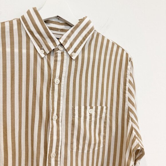 Todd Snyder Mens Button Up Favorite Striped Collared Oxford Shirt Cotton Medium - Picture 2 of 9